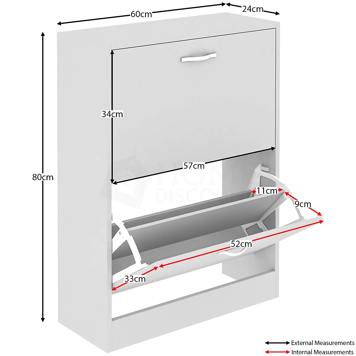 Vida Designs 2 Drawer Shoe Storage Cabinet For Small Spaces-Furniture Kingdom